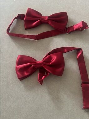 Red Satin men Bow Tie - Classic Adjustable Formal Accessory